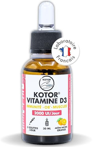 VITAMINE D3 NATURELLE 2000 UI | 30ml | Cure de 3 mois | Cholécalciférol issu de Lanoline | Os Dents Muscles Bien Être Énergie Immunité | Complément Alimentaire | Made in France