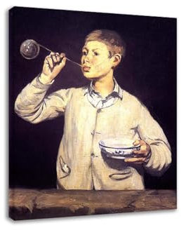 TNGHHSGA „Seifenblasen“ Berühmte Gemälde Druck auf Leinwand Reproduktionen von Ölgemälden Wandkunst moderner Kunstwerke für das Wohnzimmer, 20 x 25 cm, gerahmt