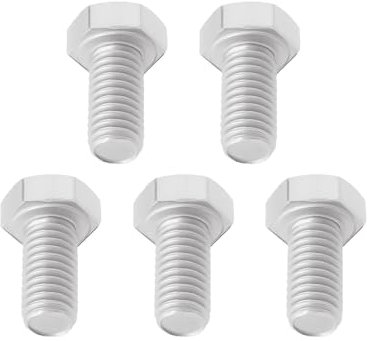 YINETTECH Lot de 5 boulons hexagonaux pour débroussailleuse M8 x 1,25 - Filetage gauche - Longueur : 16 mm - Filetage inversé hexagonal - En acier inoxydable DIN933