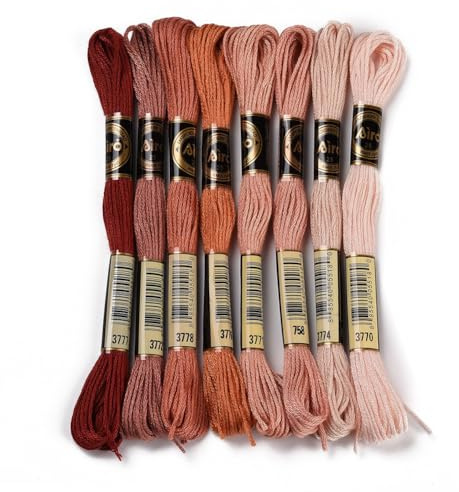 CABODYALS 8 Stränge 70M Dunkelrotes Stickgarn Freundschaftsarmband Sticktwist Schnurfaden Rot Weicher Embroidery Floss Threads Rote Stickgarn für Armbänder Sticken Knüpfen Flechten Basteln Häkeln