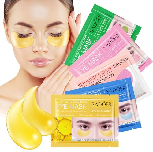 Gemischte Augenpads (25 Paare), Eye Patches für Augenringe und Schwellungen, Augen Pads mit Hyaluronsäure & Kollagen, Anti-Aging Eye Mask Feuchtigkeit Spendende Reduzieren Falten