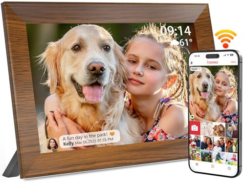 Frameo Cadre Photo Numérique 10,1 Pouces Wi-FI 32 Go, Écran Tactile IPS LCD 1280 x 800P, Cadre Photo Intelligent Cloud avec Rotation Automatique et Audio, Partagez Photos/Vidéos Instantanément