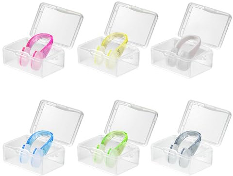 Yesaler Pince Nez Natation Clip de Nez Imperméable 6 Pièces Protecteur de Nez Réutilisable avec Boîte de Rangement pour Adultes Enfants Natation Débutants Nageurs Professionnels