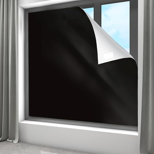 Verdunkelungsrollo ohne Bohren 210D Oxford,145X300CM Verdunklungsstoff Verdunklungsrollo,Tragbare Reise Verdunkelung Abnehmbar für Urlaub Innen Dachschräge Fenster