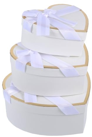 CLISPEED Herzförmige Geschenkverpackung Box Weiß Stilvoll Leicht Tragbar Für Hochzeit Party Valentinstag Dekor Aufbewahrungsbox