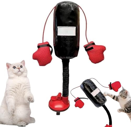 Eznaobo Cat Punching Bag Toy, Interactive Kitten Boxing Toys, Funny Interactive Cats Toys With Gloves, Creative Pet toys for Cats, Kitten, Small Dog, Puppy