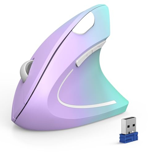TECKNET Ergonomic Mouse, Wireless Bluetooth Vertical Mouse, 4800 DPI Silent Mouse with 6 Adjustable DPI Levels, 2.4GHz Optical Mouse, 6 Buttons Wireless Mouse for Laptop, Desktop, PC, MacBook
