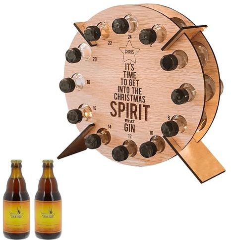 Tree Advent Calendar, Holds 12 Wine Bottles, Wine Bottle Holder and Countdown Holder - Tree Shaped Bottle Holder, Countdown Calendar