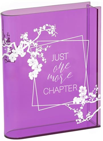 Moses. Just One More Chapter Buchvase Read & Bloom, Deko-Vase in Buchform aus Acryl, romantische Bücherregal-Deko für Blumen & Trockenblumen, Geschenk für Buchliebhaberinnen, Lila