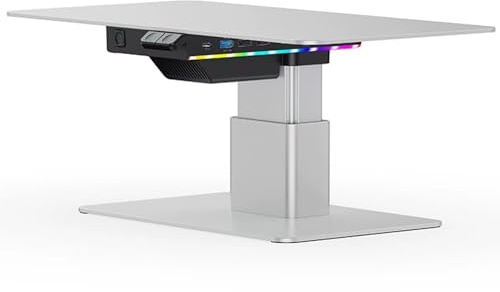 Vituord Soporte Elevador para Monitor para Escritorio, Soporte Eléctrico De Aluminio para Computadora, Altura Ajustable, con Concentrador USB 3.0, Carga Rápida PD De 18w, Soporta 44lbs Silver