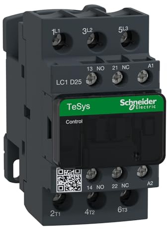 Schneider Electric TeSys Deca contactor,3P(3NO),AC-3/AC-3e,=440V 25A,42V AC coil,LC1D25D7