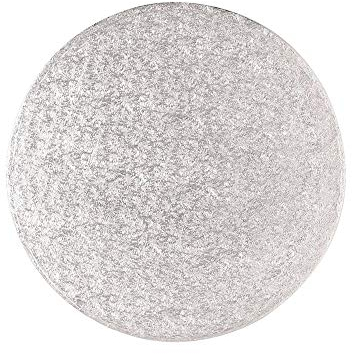 Culpitt Cake Board, Cake Drum, Silver Fern, 10 Inch (254mm) Round, 0.5 Inch (13mm) Thick, (Pack of 5 Boards)