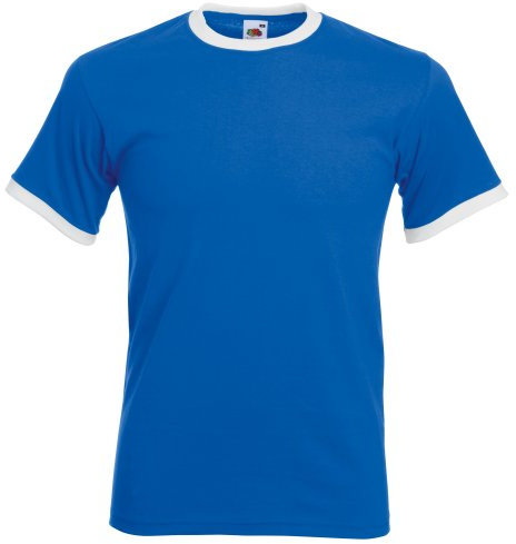 Fruit Of The Loom Herren T-Shirt Gr. M, Blau/Weiß.