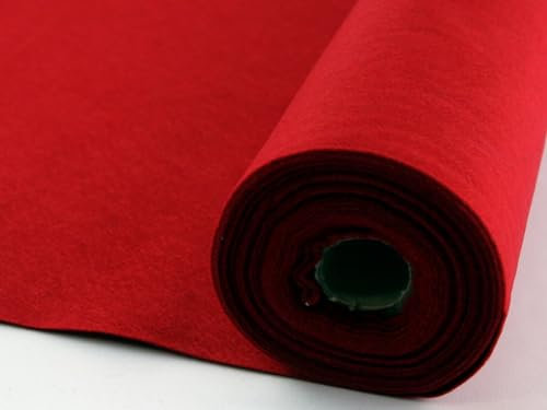 Minerva Crafts Rouleau de feutrine acrylique auto-adhésive - 5 m - Rouge baie