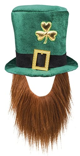 Boland 44907 Hut Leprechaun, Grüner Kobold, mit Bart, Mütze, Kopfbedeckung, Irland, St. Patricks Day, Glücksbringer, Karneval, Mottoparty