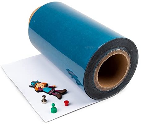 magnets4you - 1m Eisenfolie, selbstklebend | 1000x250x0,4mm | magnethaftende Ferrofolie mit Avery Dennison FT 349 Kleber | weiß | Haftgrund für Magnete