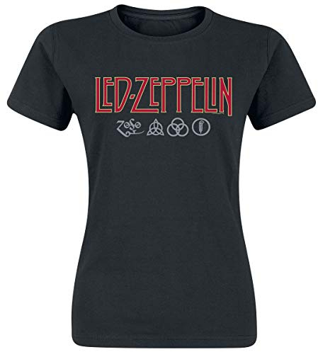 Led Zeppelin Women's Logo and Symbol T-Shirt Black