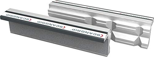 Scangrip Magnet-Schonbackenpaar P 150 mm 06.3150 (für Schraubstöcke Zubehör Magnet-Schutzbacke Riffelbacken Schonbacken Schraubstockbacken) Backenbreite: 150 mm