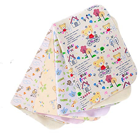Wickelauflage für Babywindel,tragbare Wickelauflage für Kinder,4er-Pack weiche Baumwolle wasserdicht waschbare mit Multifunktionsfunktion Tragbare Wickelunterlage,für Erwachsene Inkontinenzkissen