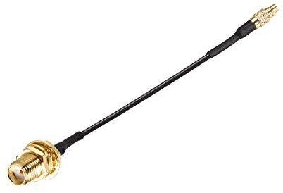 sourcing map Verlängerung Zopfskabel MMCX Stecker zu SMA Buchse Schott 4 Zoll RF1,37 RF Adapter Verbinder
