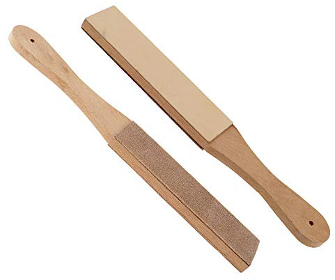 The Lord of the Tools 1x Leather Strops Wooden Leather Polish Sharpening Strop Accessory for Razors Sanding Compound
