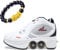 HUOQILIN Deformation Schuhe Kinder Studenten Rollschuhe Quad Skateboard Schuhe Skaten Outdoor-Sport Rollschuhe Faul Reisemodus,White-EU39.5