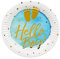 Boland 53235 - Pappteller Hello Boy, 6 Stück, Durchmesser 18 cm, Baby-Party, Geburt, Junge, Bub, Teller, Einweggeschirr