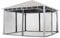 Moskitonetz für Gartenpavillon Sunset Deluxe 4x4 m - Polyester - Insektengitter inkl. Haken, mit Reißverschluss - dunkelgrau