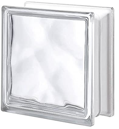 Vetromattone ondulato vetrocemento mattone vetro Trasparente Pure BORMIOLI 19 X 19 X 8 (12)