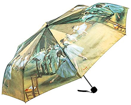 LUCKYWEATHER Regenschirm Taschenschirm klein Mini Damen Motiv Degas Ballet Class I Regenschirme mit UV-Schutz