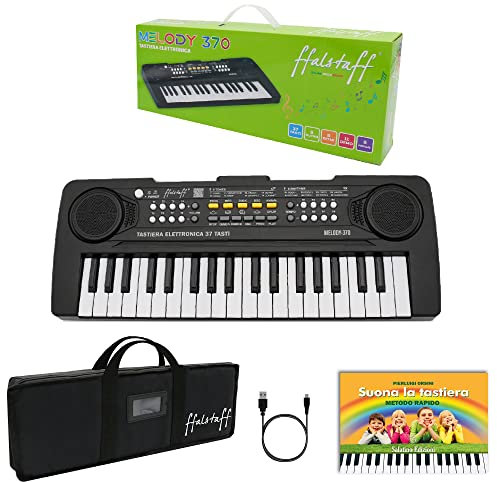 Mini Melodica Elettronica ffalstaff 37 mini tasti con borsa con tracolla e E-book Suona la Tastiera - Ottimo kit concepito per proteggere il tuo strumento durante il trasporto