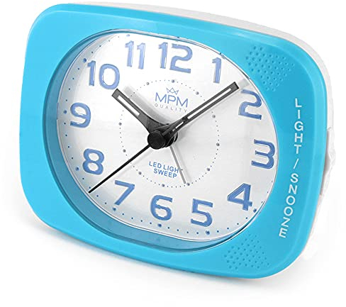 MPM Quality Handwecker aus Kunststoff in leuchtenden Farben mit wiederholtem und verstärkendem Alarm.Laufruhig, LED, Quarz - Laufruhig, 1x AA Stiftbatterie, 102 x 78 x 42 mm, Kunststoff.