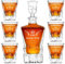 Maverton Personalised Whiskey Decanter and 6 Glasses for Man - Elegant Whisky Set for him - Ice Cubes Model - Stylish barware for Birthday - for Whisky connoisseurs - Gun