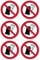 Uso de guantes prohibido: P028 – DIN EN ISO 7010 / ASR A1.3 – pegatinas: 5 cm de diámetro, 6 unidades.