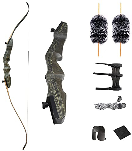 Recurvebogen Set Kinder 62 Zoll Recurvebogen Bogenschießen für Anfänger 18-34lbs Bogen Set mit Zubehör für Jugendliche Anfänger im Outdoor-Bogenschießen und Jagen (18lbs)