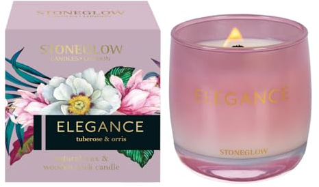 STONEGLOW Candles London Infusion - Elegance - Tuberose & Orris - Scented Candle - Tumbler (Plum)