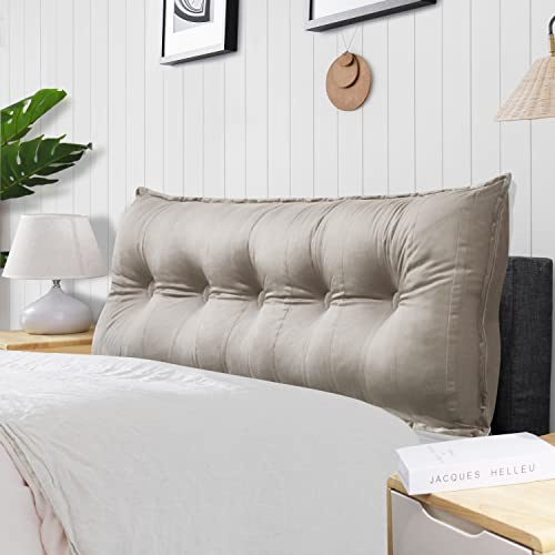 Rucener Groß Lendenkissen Rückenlehne Großes Samt Bücherkissen Lesekissen Lendenkissen Groß Wandkissen Rückenkissen Bett Lesekissen Groß Lesekissen Leicht gebräunt 160 cm
