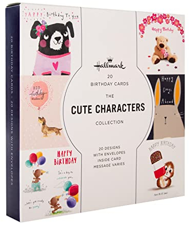Hallmark Birthday Cards -Multipack Of 20 In 20 Cute Characters Designs
