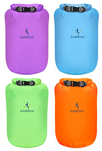 Wasserdicht Tasche - 4 Stück 2L/5L/10L/20L Dry Bag Set, Leicht Outdoor Trockener Sack Wassersport Säcken, Sicherheitsverschluss, für Kayaking Boots-Ausflug Kanu/Fischen/Rafting/Schwimmen (10L*4)