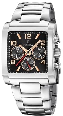 Festina Herren Analog Quarz Uhr mit Edelstahl Armband F20652/4