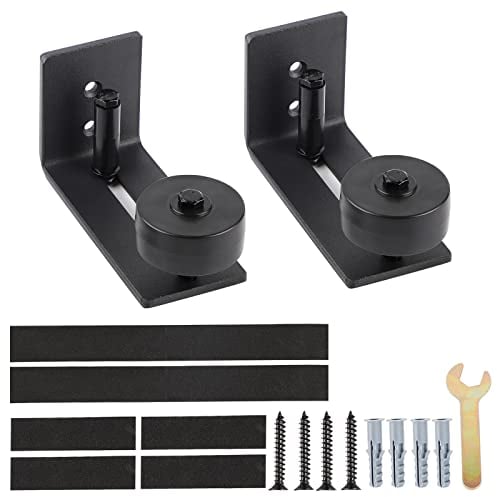 EFUTURETIME 2 x Guida per Porta Scorrevole Binario per Ante Scorrevoli, Guida a Pavimento Regolabile, Guida Porta Scorrevole Ferramenta per Fienile, Camera, Garage