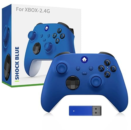 Szaerfa Kabelloser Game Controller,Gamepad mit 2.4G Wireless Receiver,Kabellose Fernbedienung/Wippengriff für PC Gamepad Zubehör (blau)