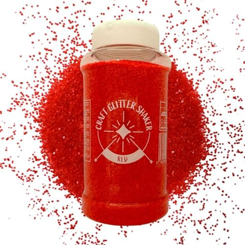 Large 500g Shaker Jar of Bright Red Chunky Glitter for Resin or Crafts, Nail Art