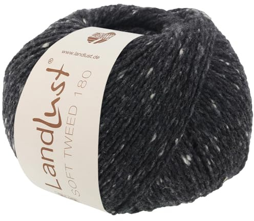 LANA GROSSA Landlust Soft Tweed 180 | Klassisch verzwirntes Tweedgarn aus Schurwolle mit mehrfarbigen Noppen | Handstrickgarn aus 100% Merinowolle | 50g Wolle zum Stricken & Häkeln | 180m Garn FB106