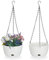 Relaxdays Pot de Fleurs avec réservoir d'eau, Lot de 2, HxD : 56x20,5 cm, Suspension Plantes, Trou, Plastique, Blanc