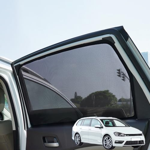 YYWDCAE Sonnenschutz Vorhang Auto für Golf 7 Variant 2012-2020, Seitenscheibe Heckscheibe Shades Magnetisch Sonnenblende Autofenster UV Schutz, Rear Side Window- 2Pcs