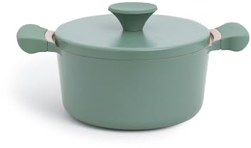 CREATE/POT STUDIO/Cacerola Ø20cm de aluminio fundido y asas de baquelita Verde Sage/Antiadherente, apta para todo tipo de cocinas, resistente y duradera, fácil de limpiar, libre de PFOA
