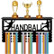 CREATCABIN Medaillen-/Trophäenhalter,Handball-Medaillenaufhänger Ablage,Schwarzer Sportständerrahmen,Eisen-Wandhalterung,Metall-Medaillenschaukasten,Haken Zum Aufhängen von Medaillen,40x20x10cm
