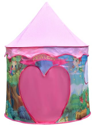 Tente de Jeu Princesse Fille Tipi Pop-up Portatif avec Sac de Transport pour Maison Jardin
