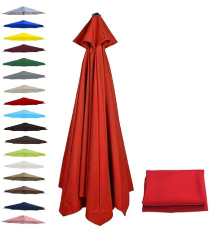 BEEGMA Replacement Parasol Canopy 2.0m 2.50m 2.70m 3.0m Canopy Replacement Top 6 Arms Patio Garden Beach Umbrella Canopy Cover(Color:Red,Size:2.50m/8.2FT)